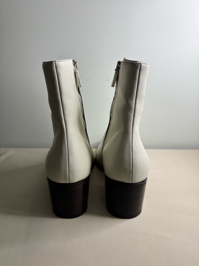 Alessandro Vasini Ivory Calfskin Ankle Boots Men's 9 - photo 3