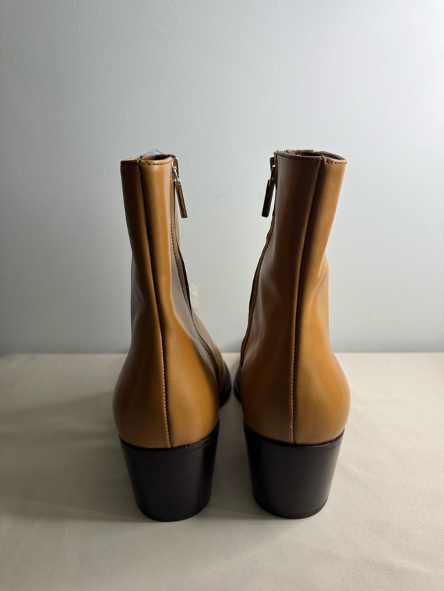 Alessandro Vasini Tan Calfskin Ankle Boots Men's 9 - photo 3
