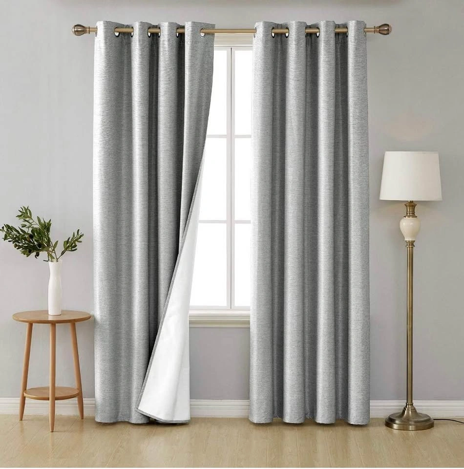 Blackout Room Darkening Curtains - 4 Panels, Light Grey - photo 2
