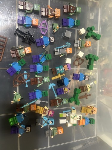LEGO Minecraft Minifigure Lot Steve Alex Zombies Skeleton Creepe - photo 2