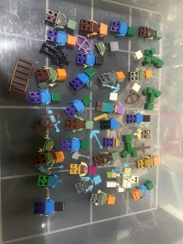 LEGO Minecraft Minifigure Lot Steve Alex Zombies Skeleton Creepe - photo 3