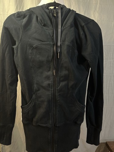 LULULEMON Women Black Zip-Up Hoodie Size 6
