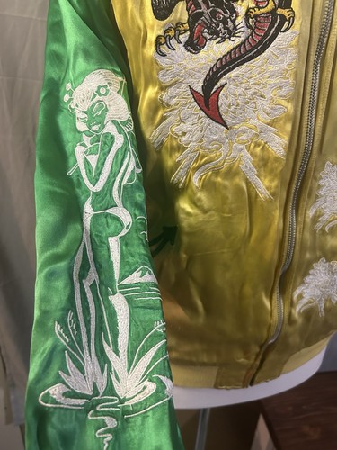 Ed Hardy Tattoo Sukajan Souvenir Jacket Y2K Style Men's Size M - photo 5