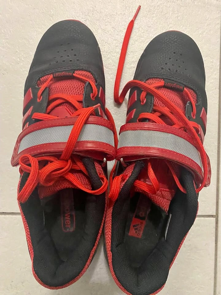 Adidas Adipower Weightlifting Torsion Black Red Metallic Shoes S