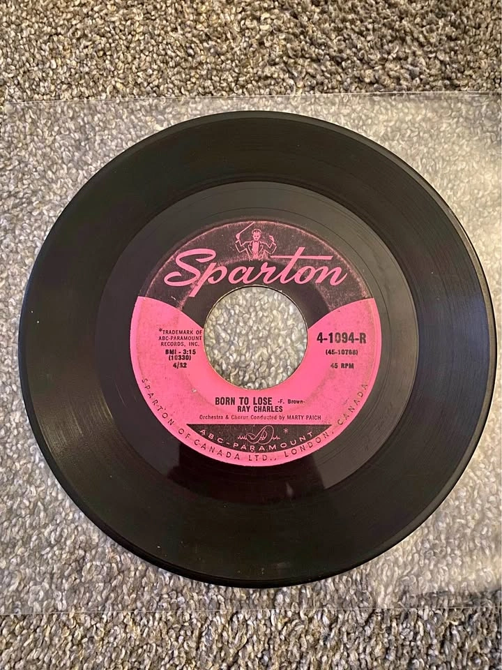Ray Charles sparton Records born to lose 45 RPM vinyl single