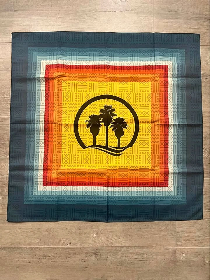 Tropical Palm Springs Palm Tree Geometric Print Scarf Bandanna