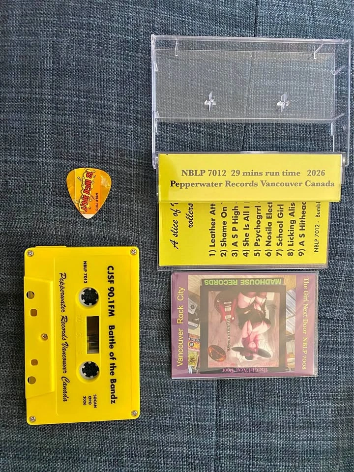 CJSF 90.1FM Battle of the Bands Cassette, with Cards and Pick