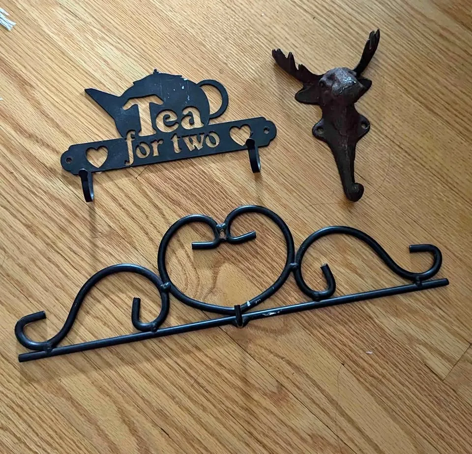 Metal Wall Hooks – Moose, Heart Scroll & “Tea for Two” thumbnail
