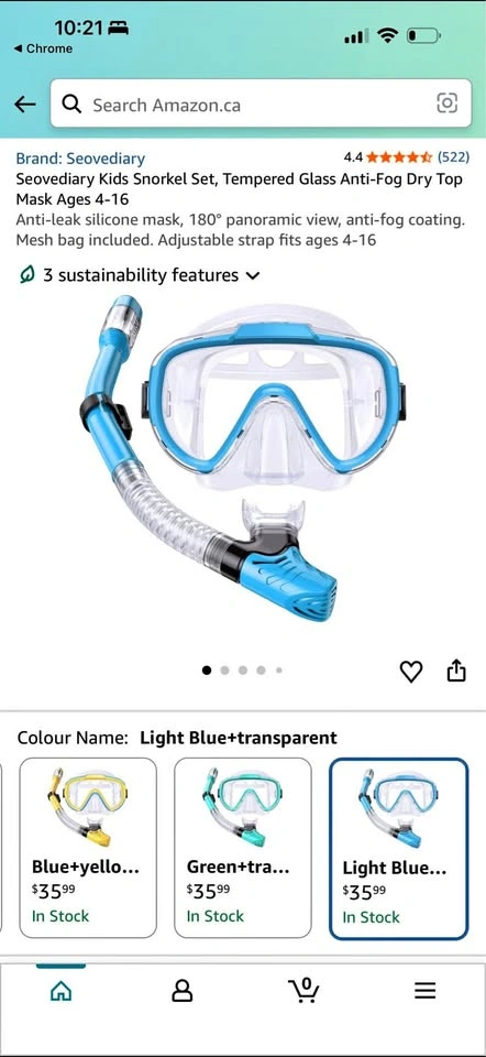 Seovediary Kids Snorkel Set