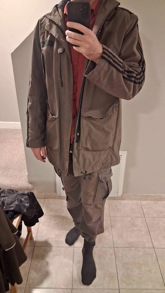 Adidas Olive Green Parka Jacket, XL, mens