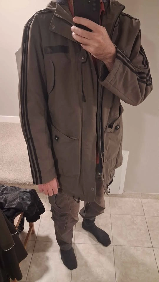 Adidas Olive Green Parka Jacket, XL, mens - photo 5