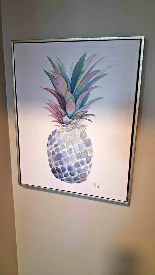Framed Pineapple Watercolor Canvas Art