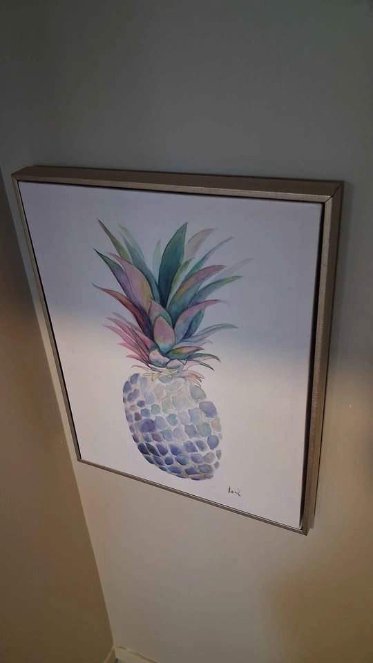 Framed Pineapple Watercolor Canvas Art - photo 2