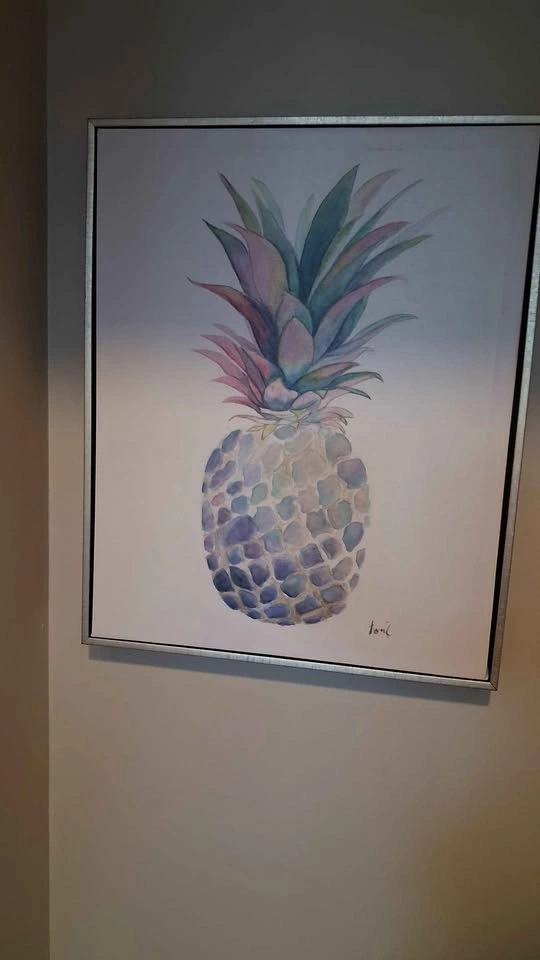 Framed Pineapple Watercolor Canvas Art - photo 3