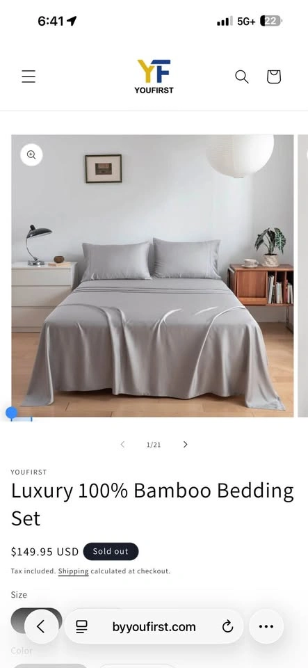 YF luxury bamboo bedding set