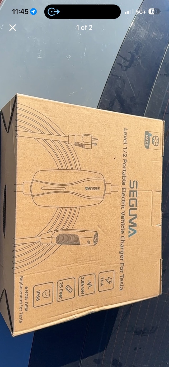 SEGUMA Level 1/2 Portable Electric Vehicle Charger For Tesla - photo 2