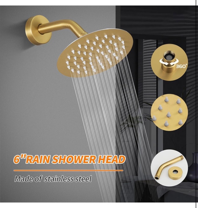 Tub Shower Faucet Set with 6-Inch Rain Shower Head - photo 3