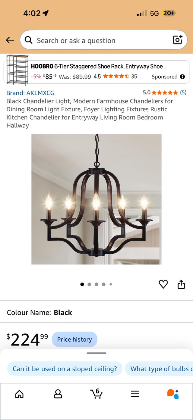 black chandelier light