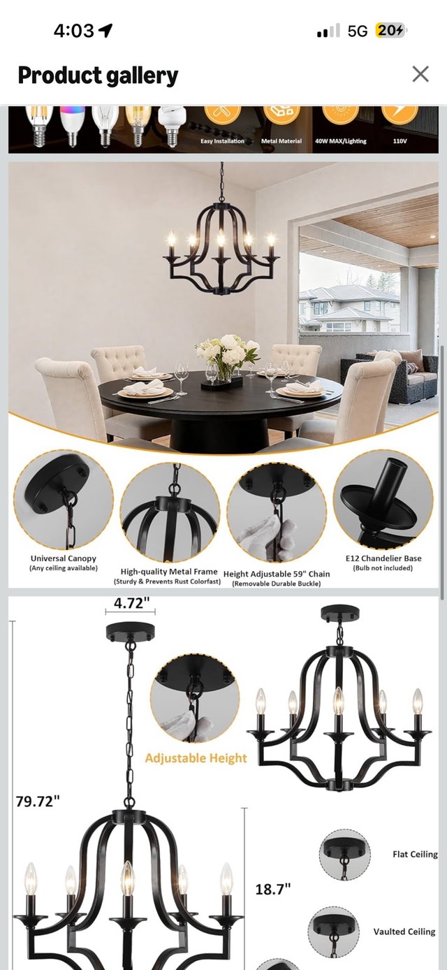 black chandelier light - photo 3