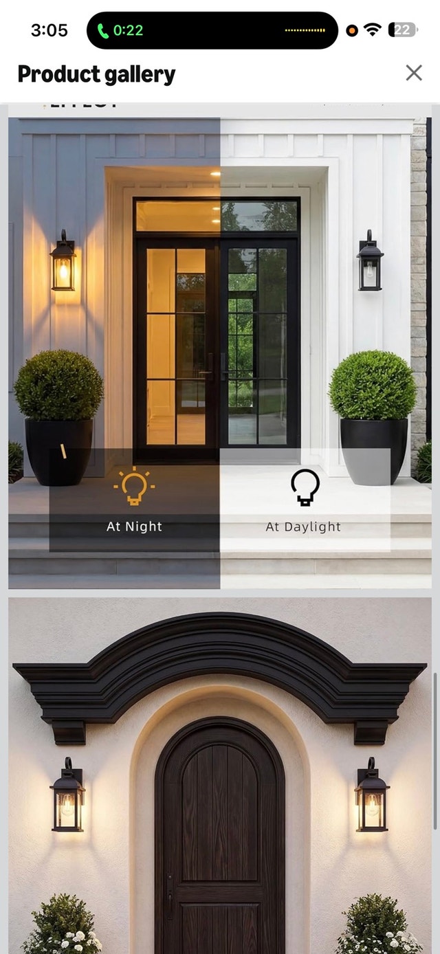 FEMILA Exterior Wall Sconce, 2 Packs Outdoor Waterproof Lights - photo 4