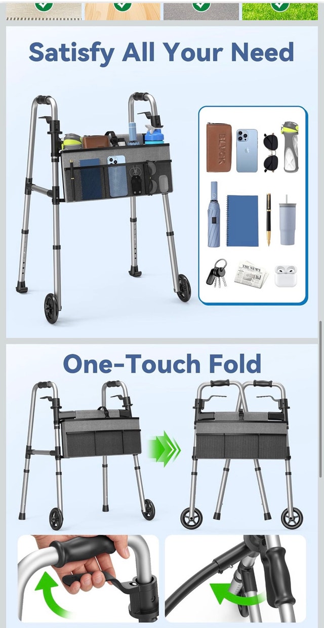 LOYODA Folding Walker with Basket FBL830250 - photo 2