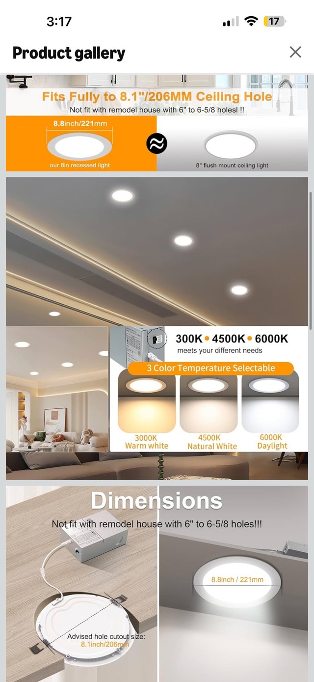 12 Pack 8 Inch LED Recessed Light - photo 2