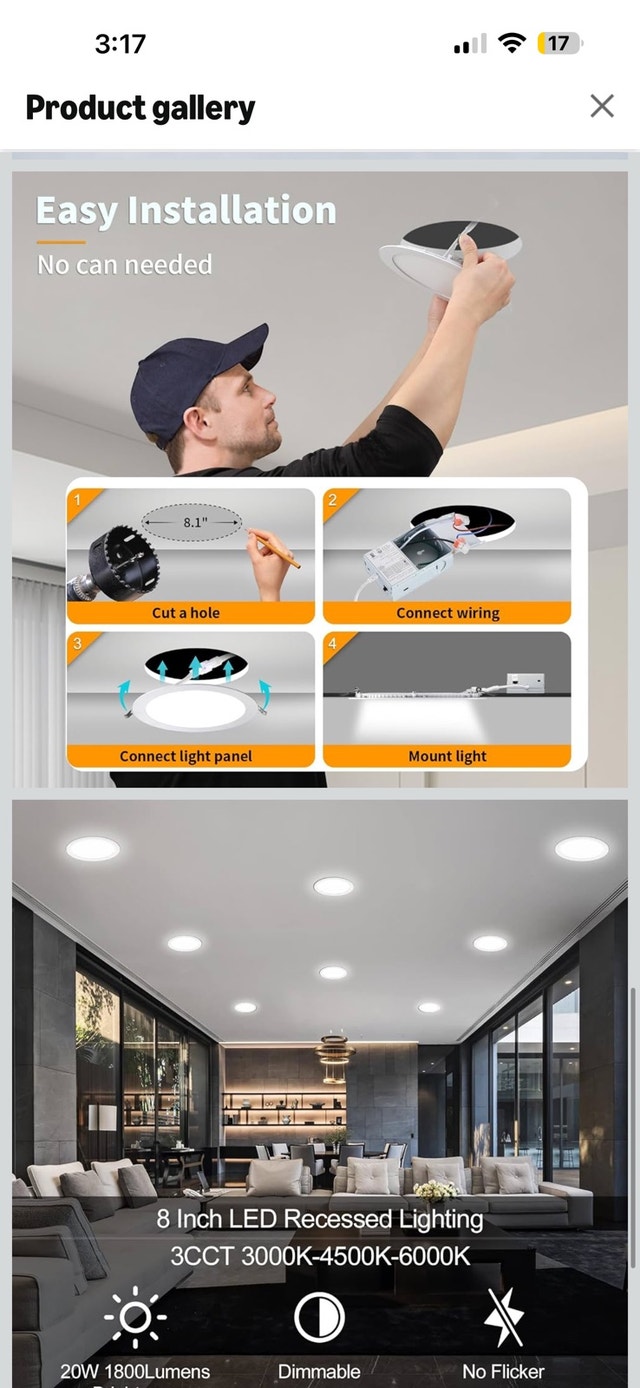 12 Pack 8 Inch LED Recessed Light - photo 4