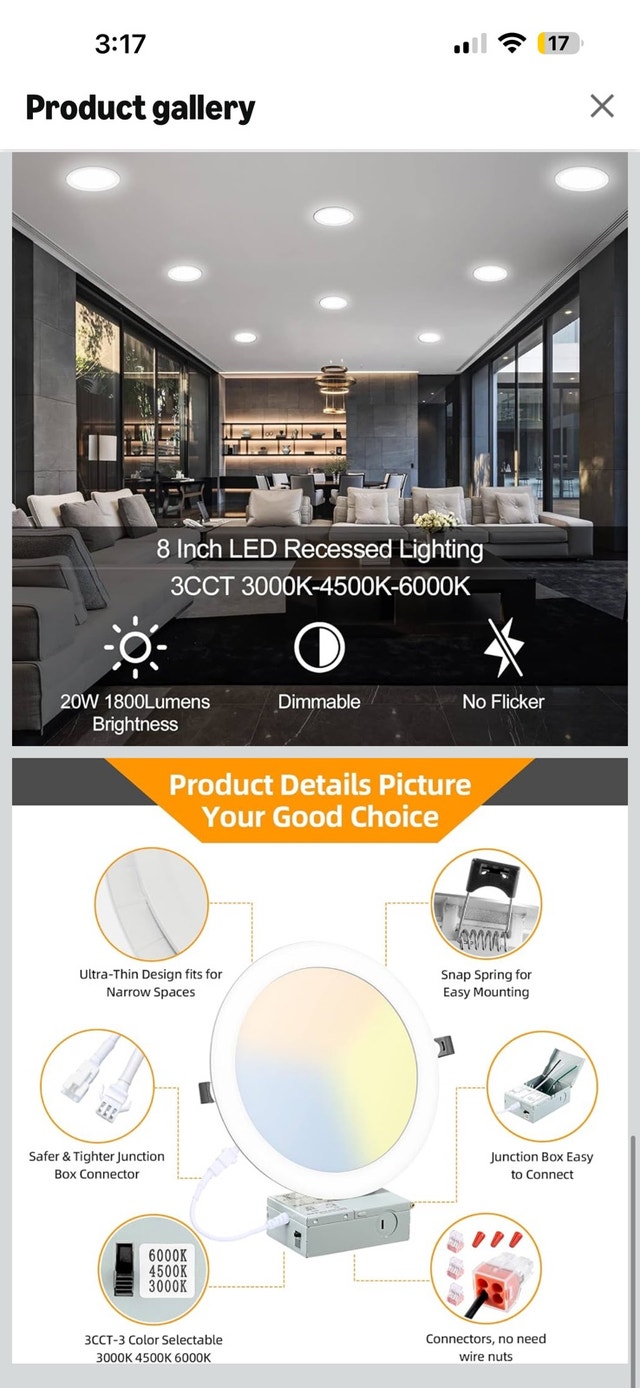 12 Pack 8 Inch LED Recessed Light - photo 5