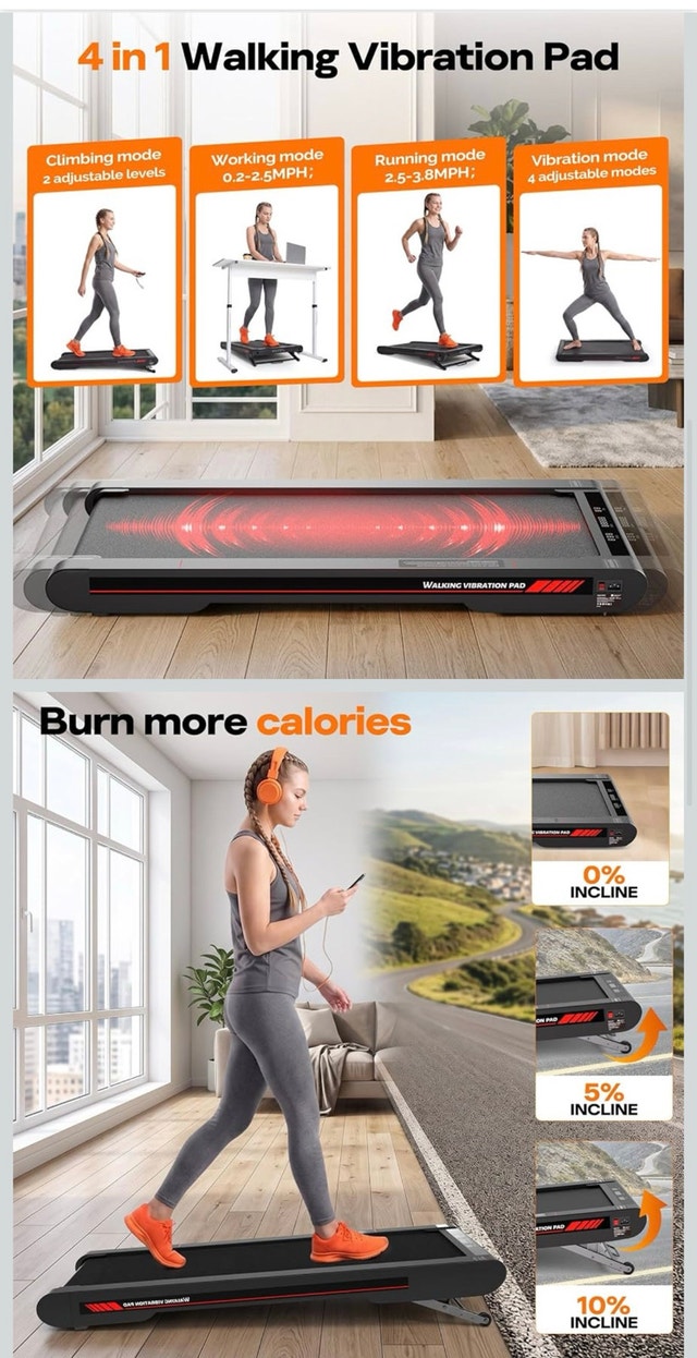 Walking Treadmill Pad 3.8 MPH Under Desk Treadmill