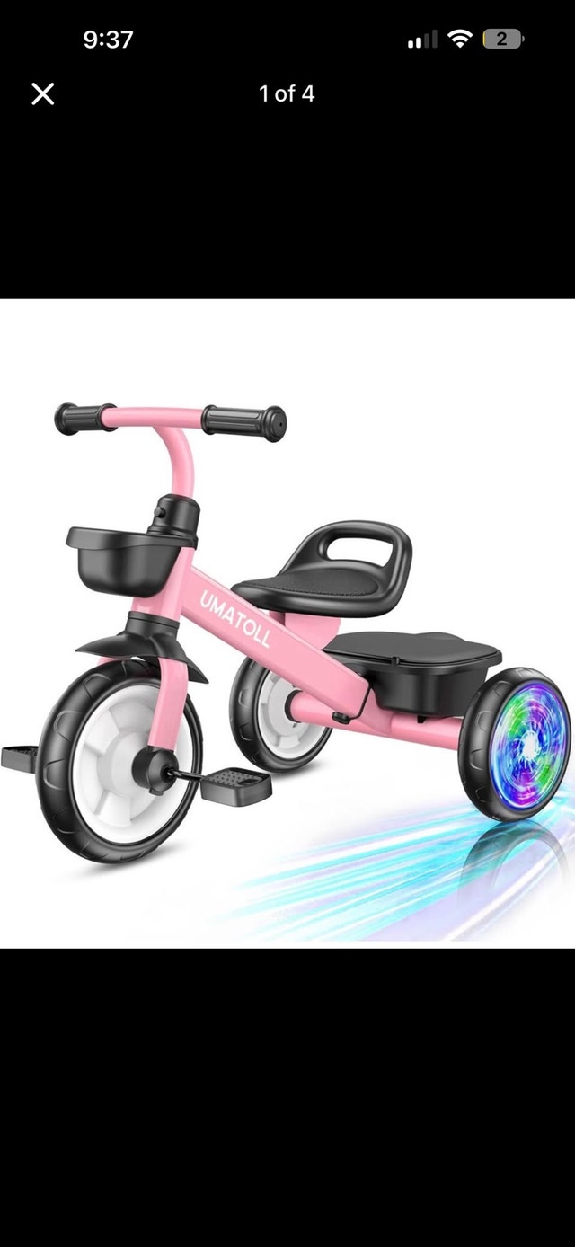 UMATOLL Toddler Tricycle with Flash Wheels