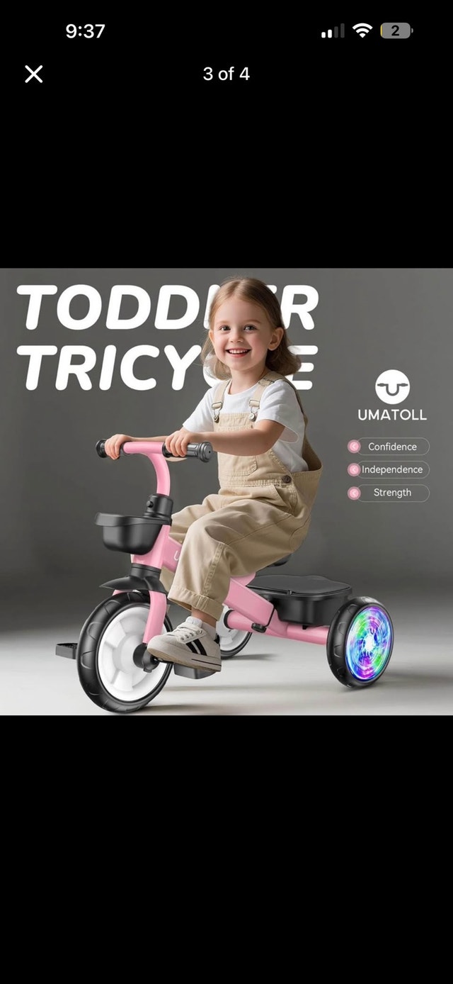 UMATOLL Toddler Tricycle with Flash Wheels - photo 3