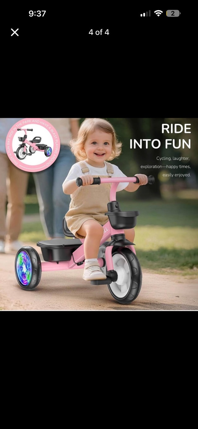 UMATOLL Toddler Tricycle with Flash Wheels - photo 4