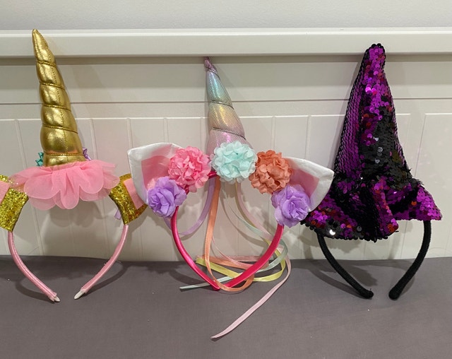 Set of 3 Kids Dress-Up Headbands UNICORNS