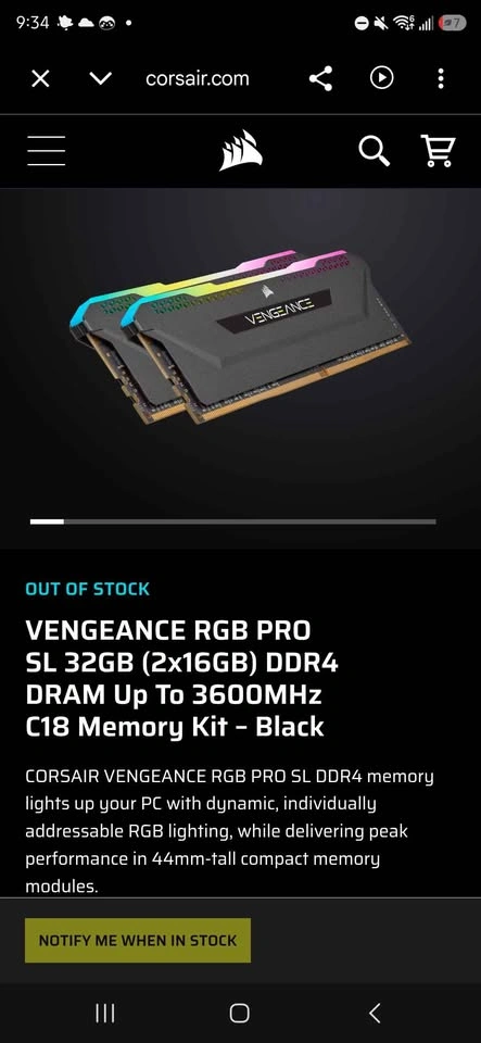BRAND NEW Corsair Vengeance RGB PRO SL 32GB (2x16GB) DDR4 - photo 3