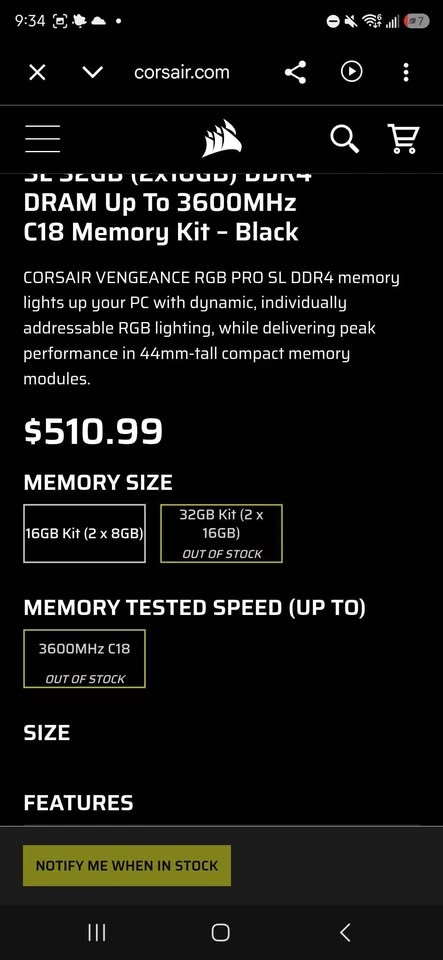 BRAND NEW Corsair Vengeance RGB PRO SL 32GB (2x16GB) DDR4 - photo 4