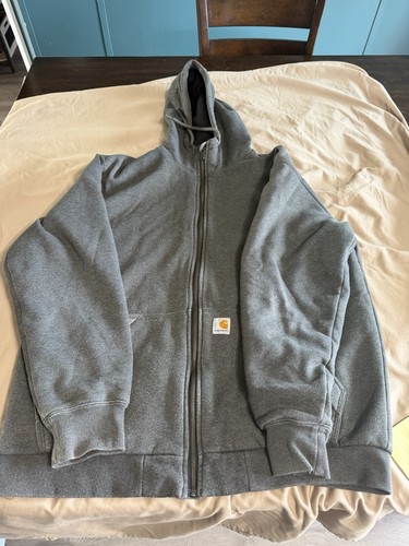 Carhartt Rain Defender Heavyweight Full-Zip Hoodie Gray L Tall