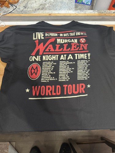 Morgan Wallen One Night At A Time World Tour T Shirt 2XL - photo 2