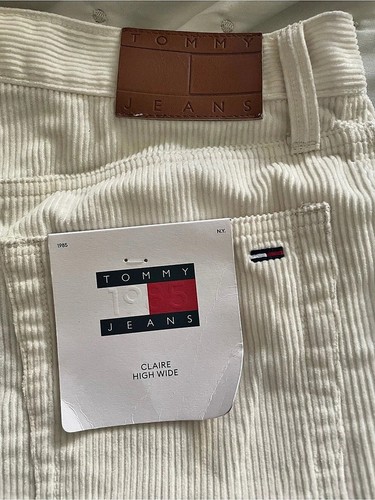 Tommy Jeans Claire High-Rise Wide Leg Corduroy White Waist 29 - photo 3
