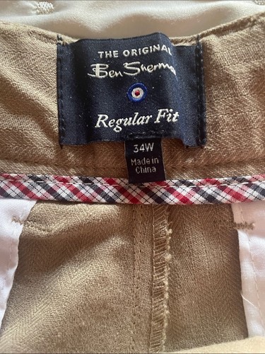 Ben Sherman Khaki Flat Front Chino Shorts sz 34 - photo 3