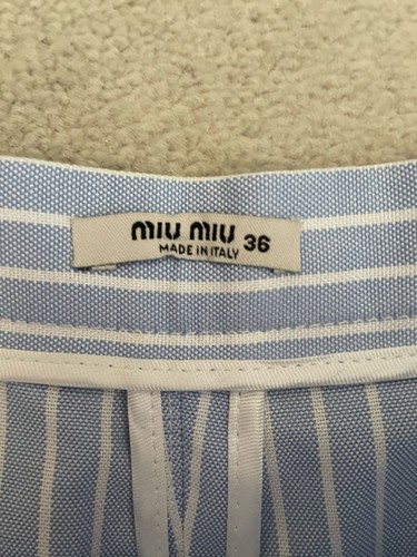 Miu Miu Blue and White Striped Women's Pants sz 36 - photo 4
