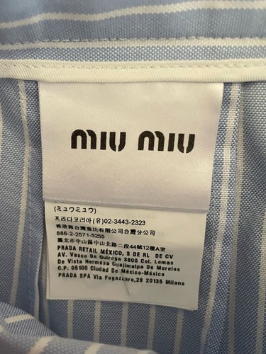 Miu Miu Blue and White Striped Women's Pants sz 36 - photo 5