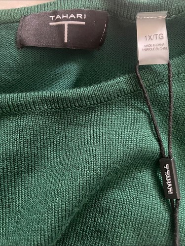 T Tahari Forest Green Scoop Neck Sweater sz 1X - photo 2