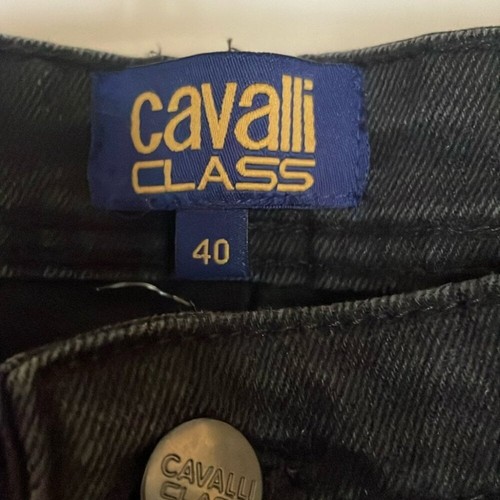 Cavalli Class black slim straight leg jeans sz 40 - photo 3
