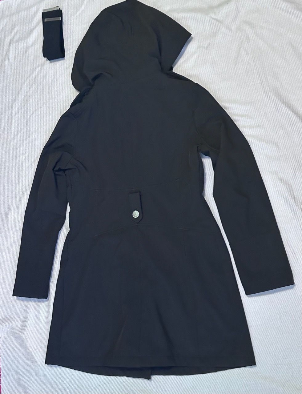 Black Double-Breasted Hooded Coat - photo 2