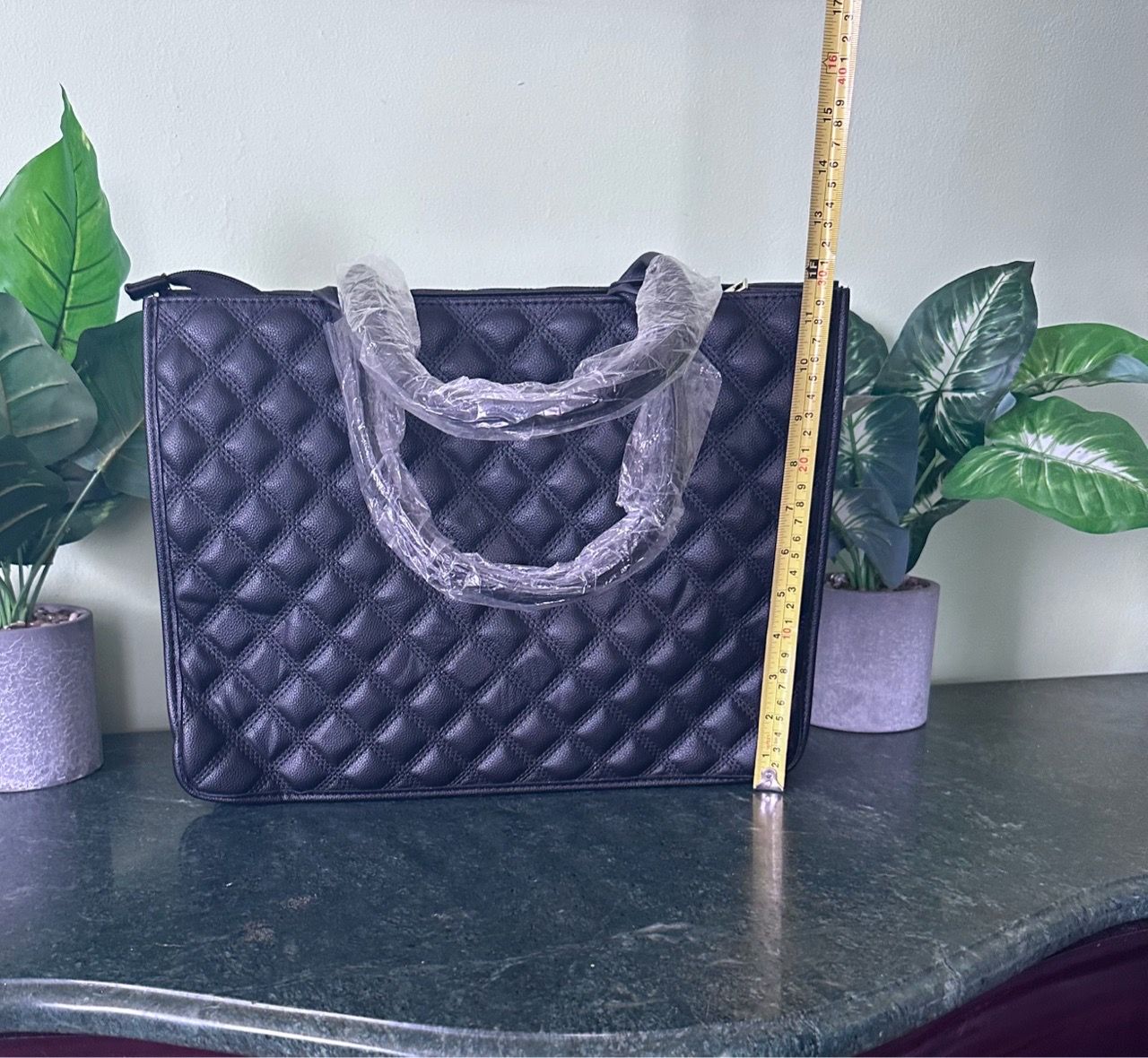 Black Quilted Leather Tote Bag - photo 2