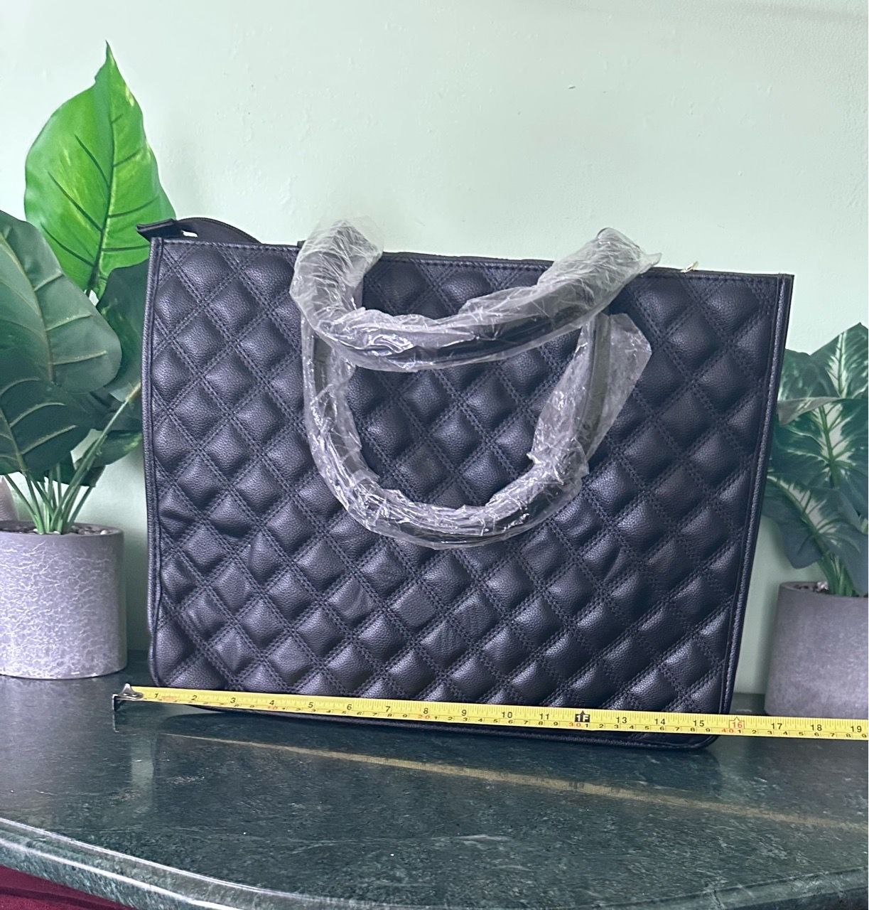 Black Quilted Leather Tote Bag - photo 3