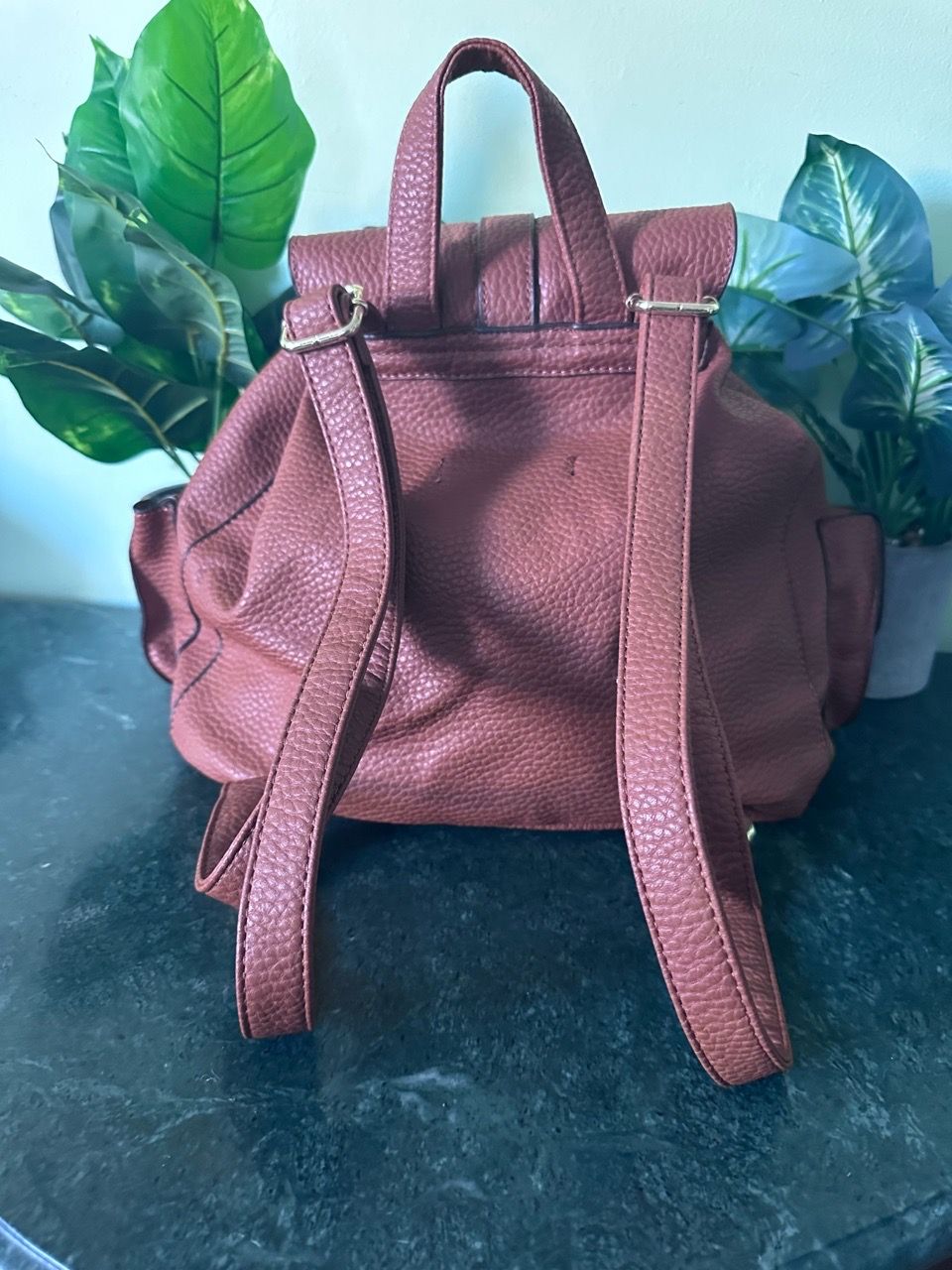 Pebbled Leather Drawstring Backpack - photo 3