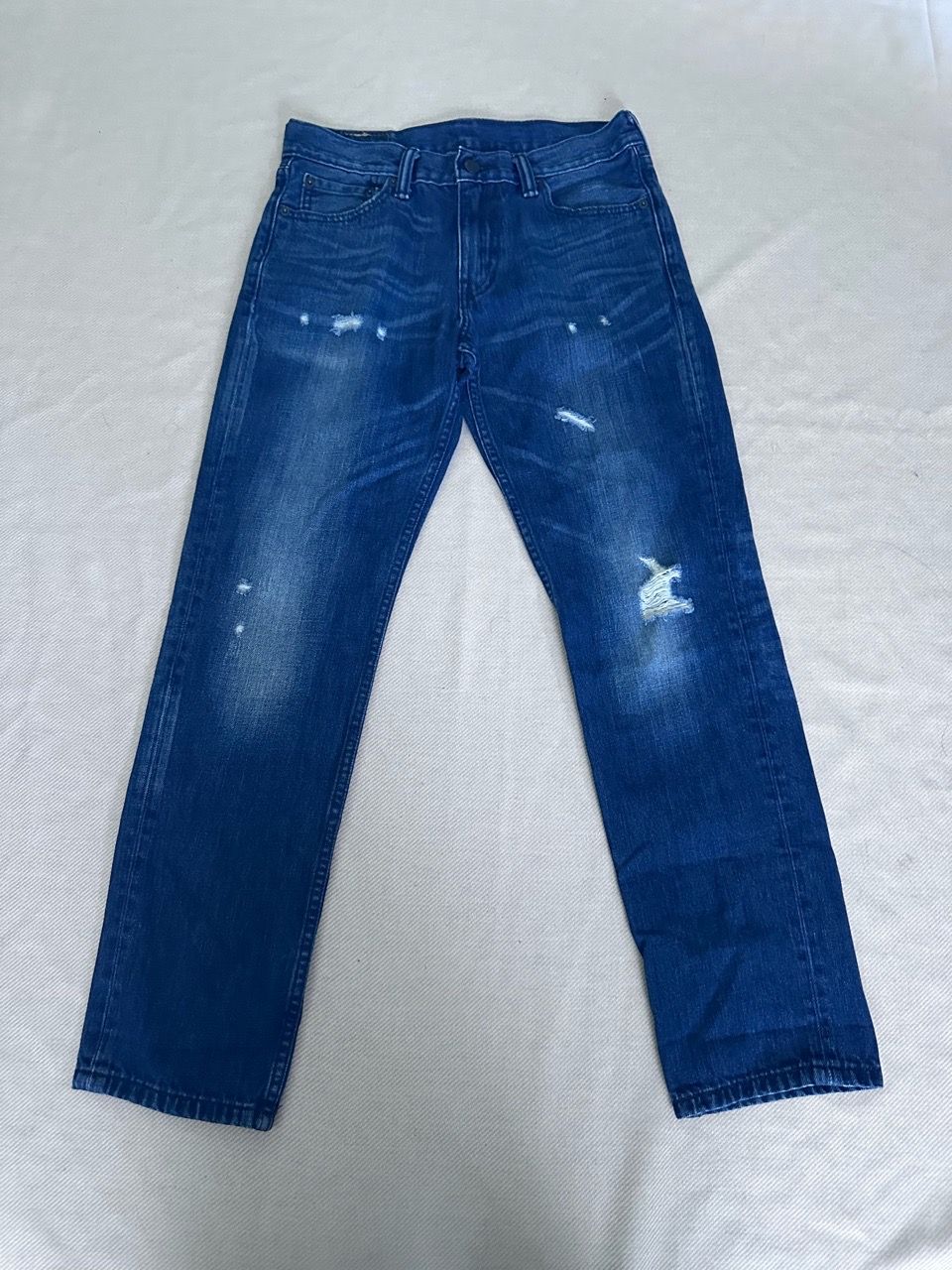 Blue Distressed Denim Jeans