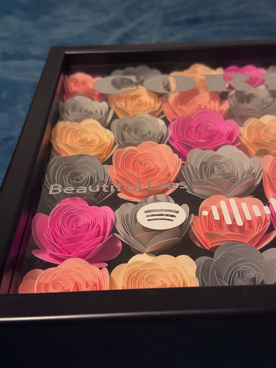 Custom Spotify Paper Flower Shadow Box - photo 2