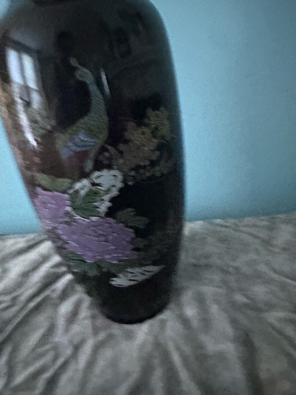 Pair of Black Porcelain Peacock Vases - photo 3